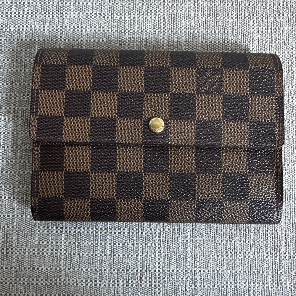 LOUIS VUITTON Damier Ebene Porte Tresor Etui Papier Wallet